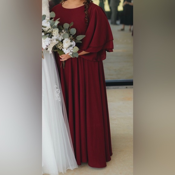 Burgundy Bridesmaid Dress Size L/XL - Picture 1 of 3